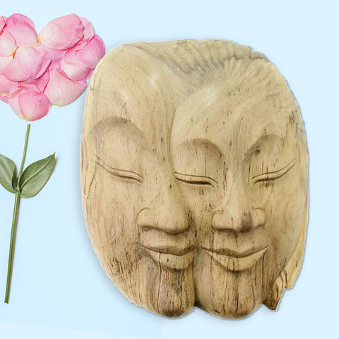 Together Hibiscus Wood Decorative Mask