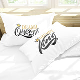 Drama Queen & Grumpy King Duvet Cover Set Pillows