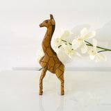 Lanky Charm Giraffe Mahogany Statuette Sculptures