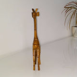Lanky Charm Giraffe Mahogany Statuette Sculptures