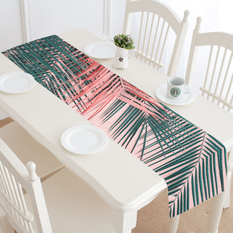 Pink Palm Table Runner