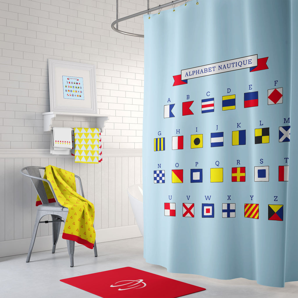 Alphabet Nautique Shower Curtain