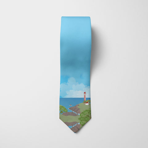 Cravate imprimée 'Cap-des-Rosiers'
