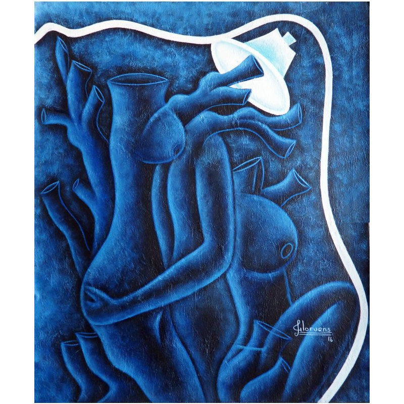 'Osmosis in Blue' Haitian painting | Latitudes World Décor