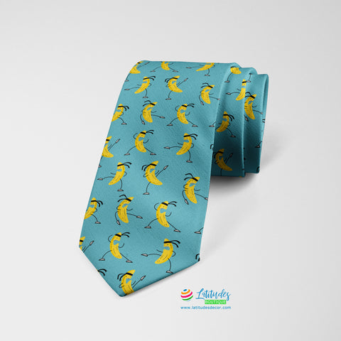 Cravate imprimée 'Kung Fu Banana'