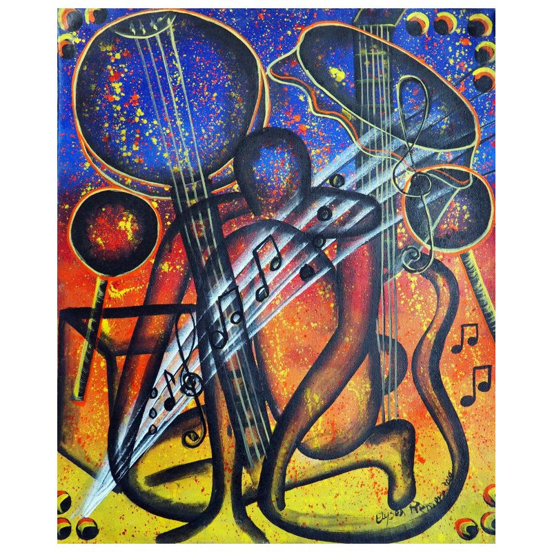 'Musik Surge' Haitian painting | Latitudes World Décor