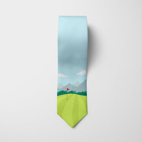 Cravate imprimée Golf 'Sur le Vert'