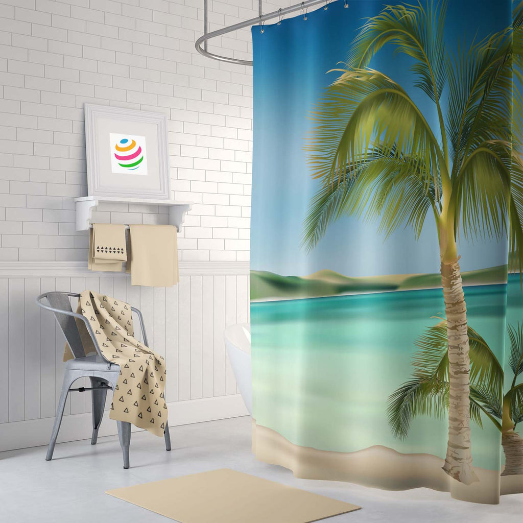 Private Beach Shower Curtain
