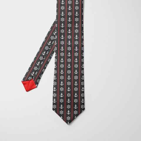 Cravate imprimée 'Marine Royale'