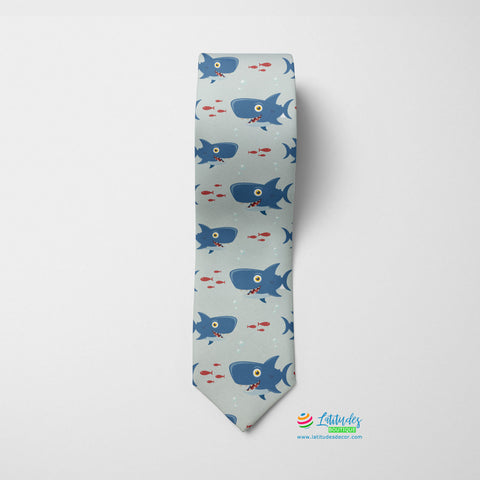 Cravate imprimée 'Le Festin du Requin'