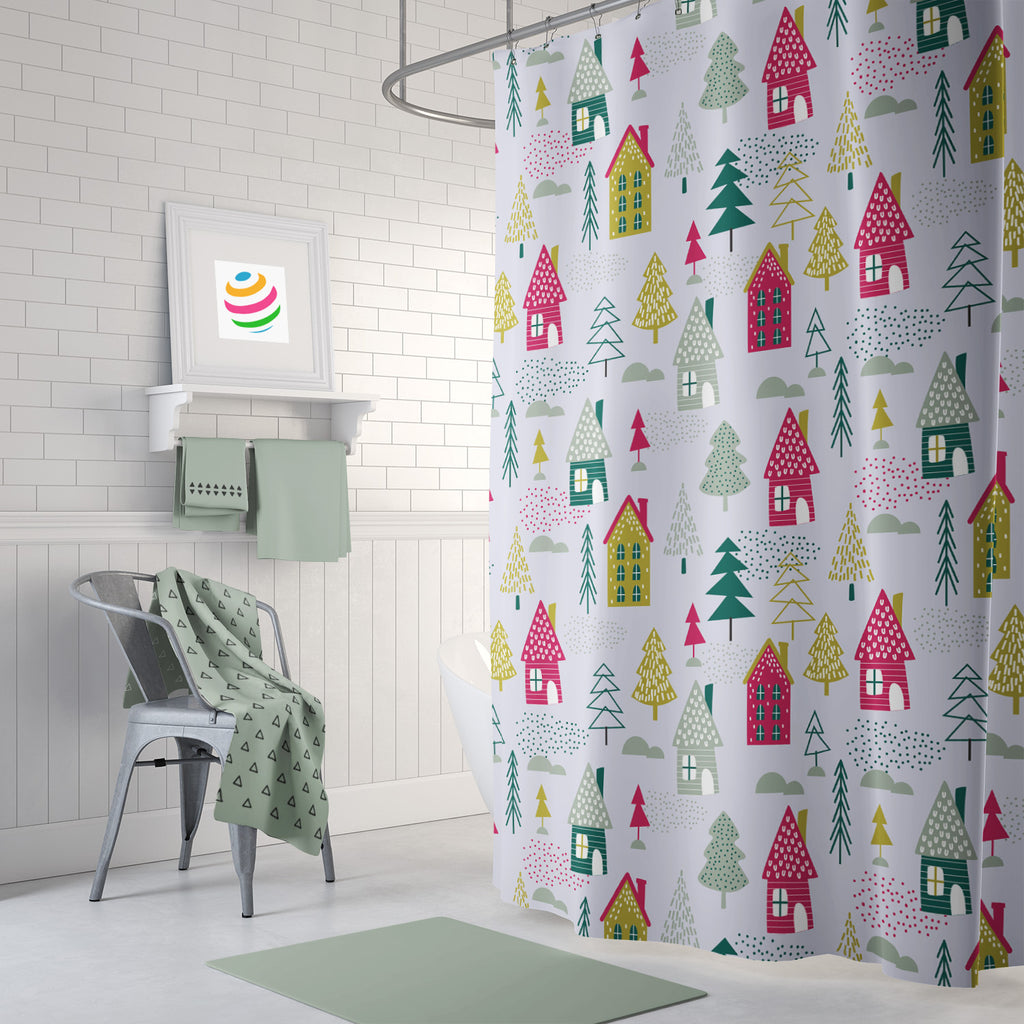 Suburban Winter Shower Curtain