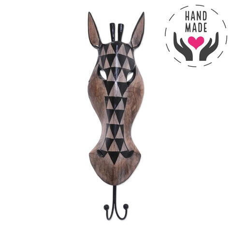 Bali Giraffe Wooden Decorative Mask Hanger | Latitudes World Décor Masks