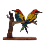 Bee Eater Birds Handcrafted Ishpingo Mahogany & Cedar Wood Statuette Sculptures