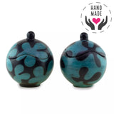 Blooms Ceramic Jars (2) - Turquoise