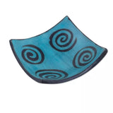 Blooms & Spirals Ceramic Plate (2) - Turquoise