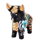 Colorful Loreto Black Pucara Bull - Small Sculptures