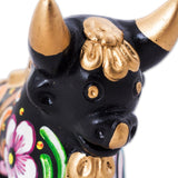 Colorful Loreto Black Pucara Bull - Small Sculptures