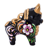 Colorful Loreto Black Pucara Bull - Small Sculptures