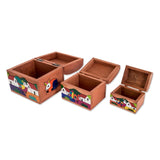 Colors Del Salvador Hand Painted Boxes (Set Of 3) Decorative