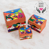 Colors Del Salvador Hand Painted Boxes (Set Of 3) Decorative
