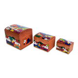 Colors Del Salvador Hand Painted Boxes (Set Of 3) Decorative