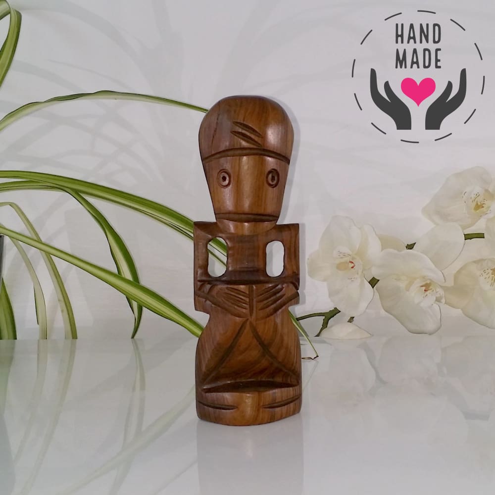 Dominican Idol Mahogany Statuette Sculptures