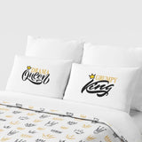 Drama Queen & Grumpy King Duvet Cover Set Pillows