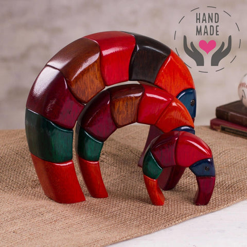 Elephant Family Ishpingo Wood (Set Of 3) Sculptures