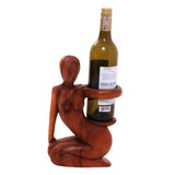 Gracious Hostess Suar Wood Wine Holder Sculptures