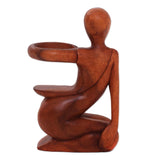 Gracious Hostess Suar Wood Wine Holder Sculptures