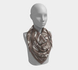 Graffiti Love - Taupe 36 X / Silk Habotai Square Scarf