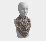 Graffiti Love - Taupe 36 X / Silk Habotai Square Scarf