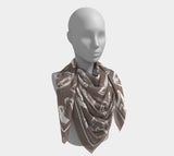 Graffiti Love - Taupe 50 X / Silk Habotai Square Scarf