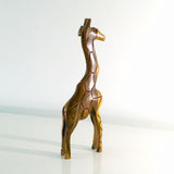 Lanky Charm Giraffe Mahogany Statuette Sculptures