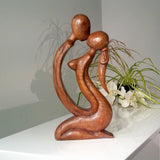 Le Baiser Mahogany Statue Sculptures