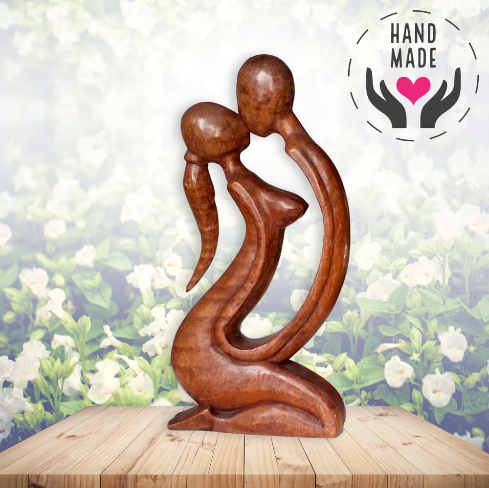 Le Baiser Mahogany Statue Sculptures