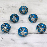 Majestic Blue Knobs (6) Handles