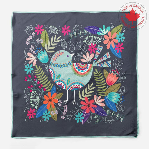 Pajaro En Flores Square Scarf