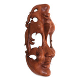 Twin Emotions Suar Wood Mask Masks