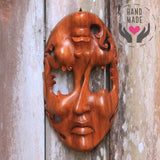 Twin Emotions Suar Wood Mask Masks