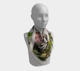 White Tigress 36 X / Silk Habotai Square Scarf